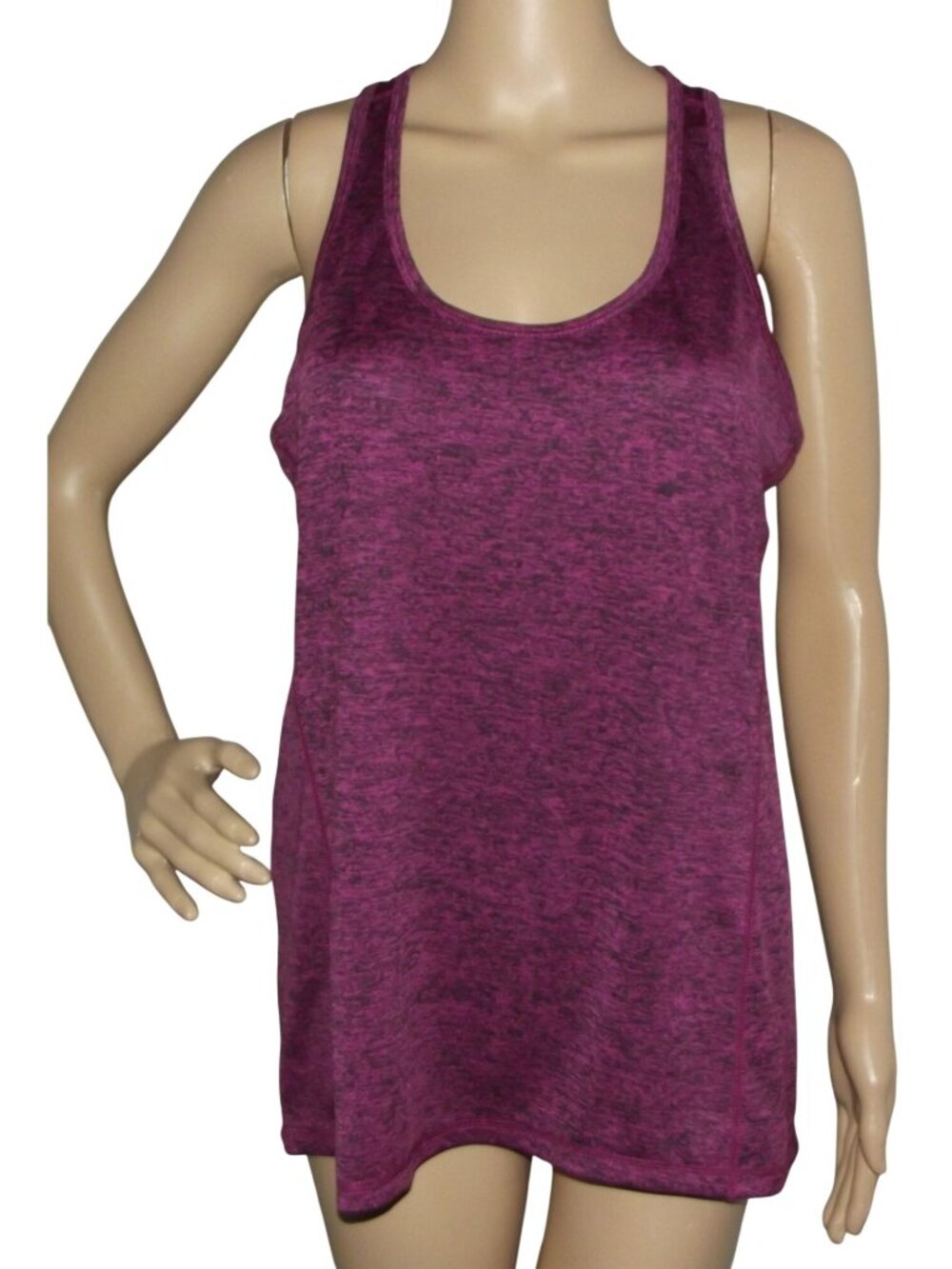 Icyzone Workout Tank Womens XL purple heather long racerback scoop athletic gym